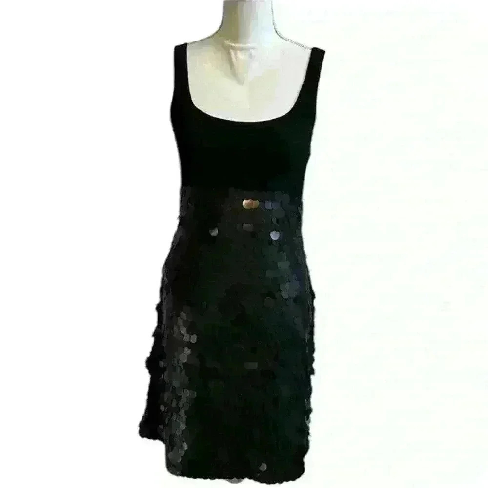 Bailey 44 Women’s Dress Sequined Party Cocktail Solid Black Stretch Medium